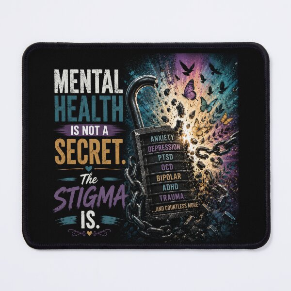 Item preview, Mental Health Is Not A Secret Stigma Is Art designed and sold by WordsplusFabric.