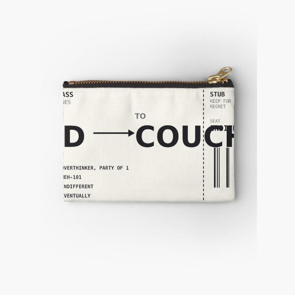 Item preview, Boarding Pass To Couch Funny Deadpan Homebody Travel Parody Design designed and sold by deadpansupplyco.