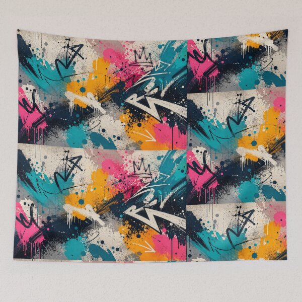 Item preview, Modern Abstract Graffiti Background | Urban Street Art Paint Splatter | Minimal Contemporary Wall Art Pattern designed and sold by EverStitchStudio ★★★★★.