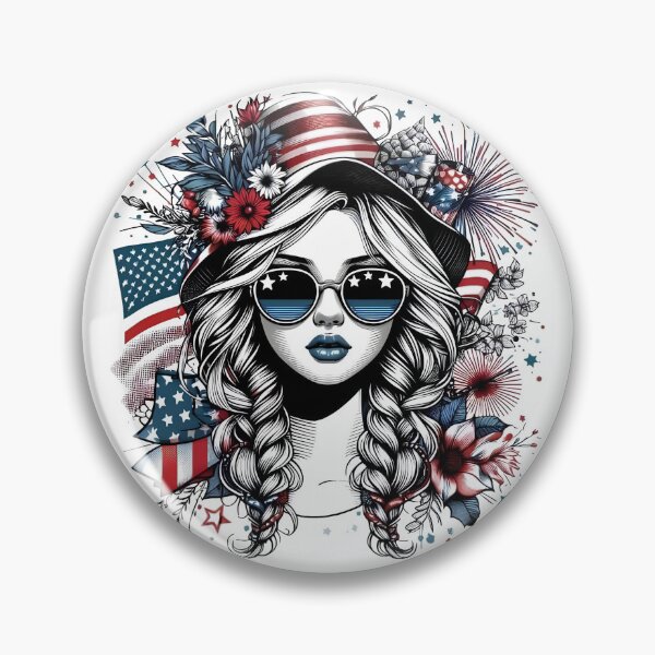 Item preview, Patriotic American Girl T-Shirt | Fourth of July Retro USA Graphic Tee designed and sold by Ahmed-G-Designs.