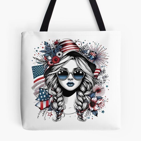 Item preview, Patriotic American Girl T-Shirt | Fourth of July Retro USA Graphic Tee designed and sold by Ahmed-G-Designs.