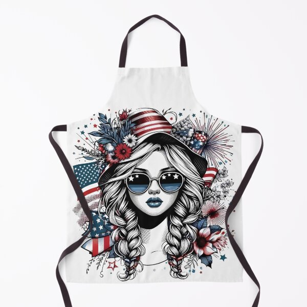 Item preview, Patriotic American Girl T-Shirt | Fourth of July Retro USA Graphic Tee designed and sold by Ahmed-G-Designs.