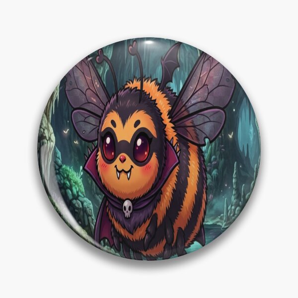 Item preview, Cute Vampire Bee in Spooky Cave Illustration designed and sold by Moonlight Studio.