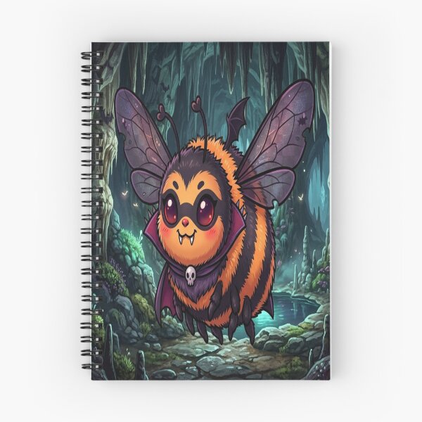 Item preview, Cute Vampire Bee in Spooky Cave Illustration designed and sold by Moonlight Studio.