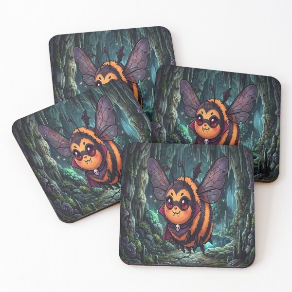 Item preview, Cute Vampire Bee in Spooky Cave Illustration designed and sold by Moonlight Studio.