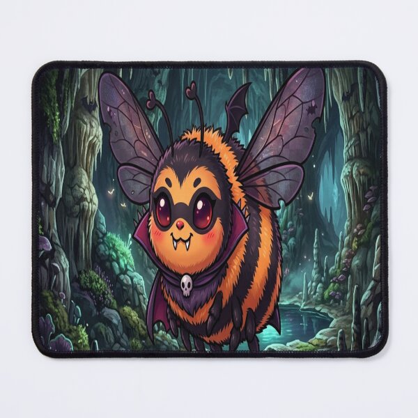 Item preview, Cute Vampire Bee in Spooky Cave Illustration designed and sold by Moonlight Studio.