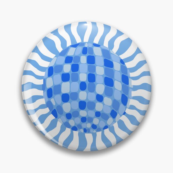 Item preview, Blue stylized disco ball sun designed and sold by Hart Design.