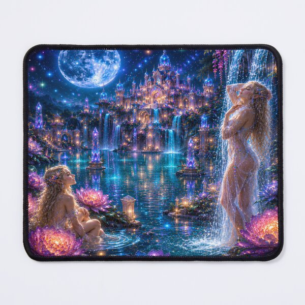 Item preview, Elven Water Temple | Luxury Fairycore Bedroom Decor | Moonlit Elven Sanctuary designed and sold by DigiArt8Design.