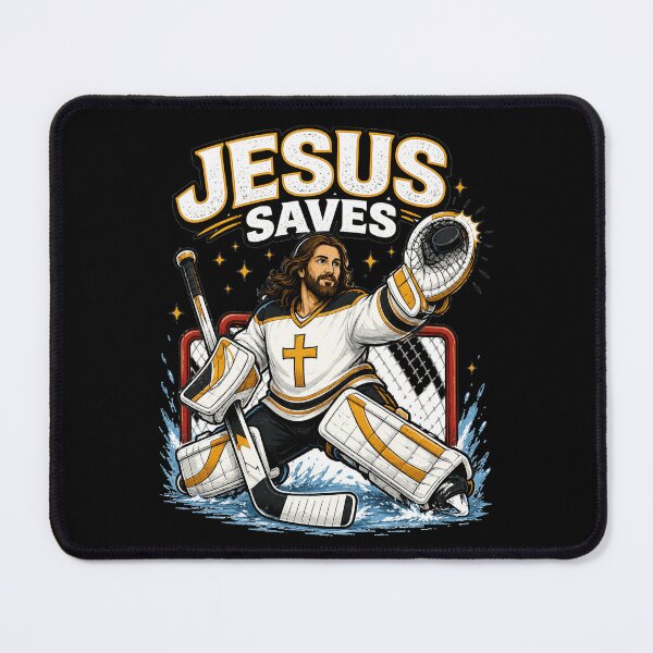 Item preview, Jesus Saves Goalie | Funny Christian Ice Hockey Humor designed and sold by Cree8if.