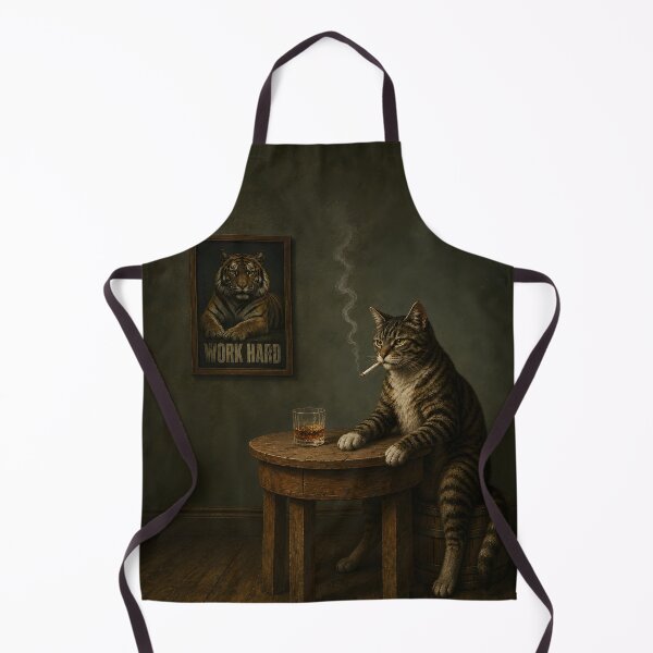 Item preview, Funny Sad Cat with a Motivational Twist in a Moody Surreal Illustration designed and sold by ArtsyGlaze.