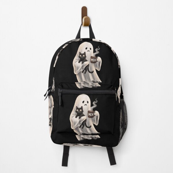 Item preview, Funny Boojee Ghost Holding Black Cat Cozy Hot Latte designed and sold by gear-posters.