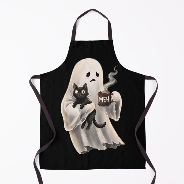 Item preview, Funny Boojee Ghost Holding Black Cat Cozy Hot Latte designed and sold by gear-posters.