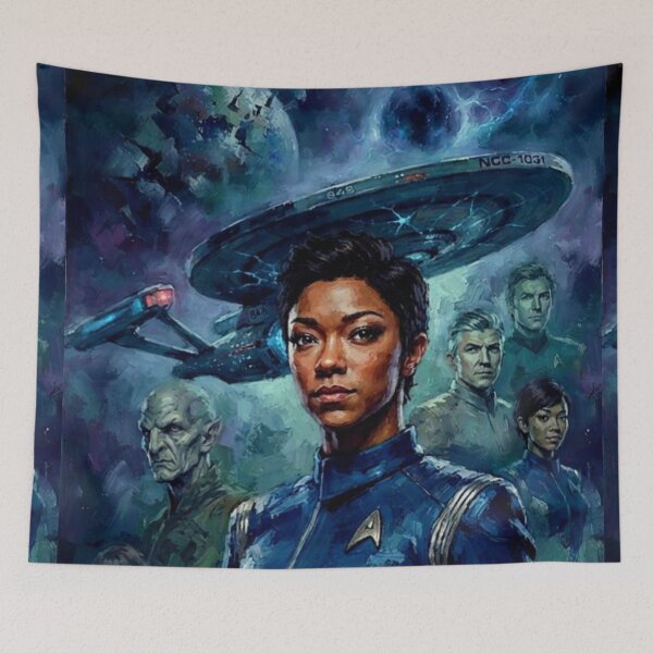 Item preview, Star Trek Discovery Sci-Fi Space Tribute Art Poster designed and sold by Art's Diner.