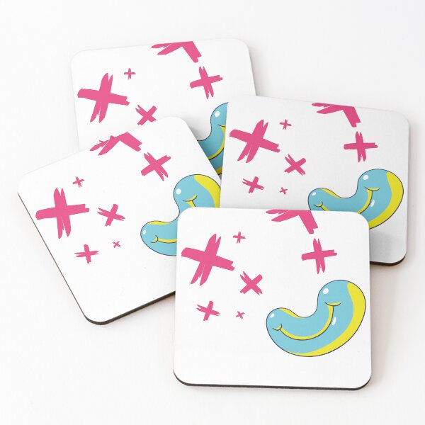 Item preview, Cute Blue Smiling Bean With Pink Sparkles designed and sold by ndesigne.