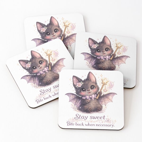 Item preview, Stay Sweet Bite Back When Necessary | Cute Baby Bat Fairy designed and sold by CosmicCutouts.
