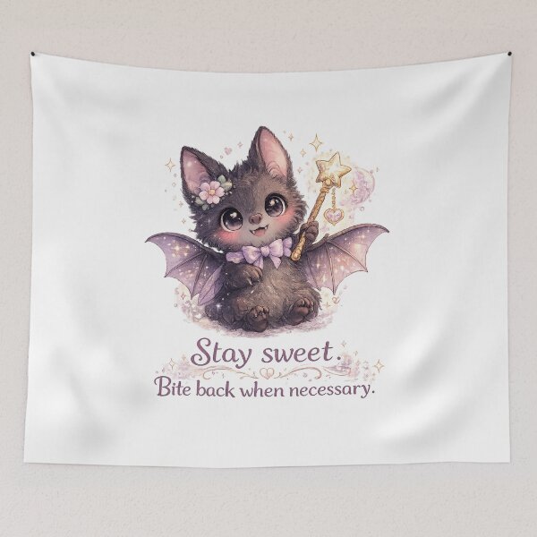 Item preview, Stay Sweet Bite Back When Necessary | Cute Baby Bat Fairy designed and sold by CosmicCutouts.