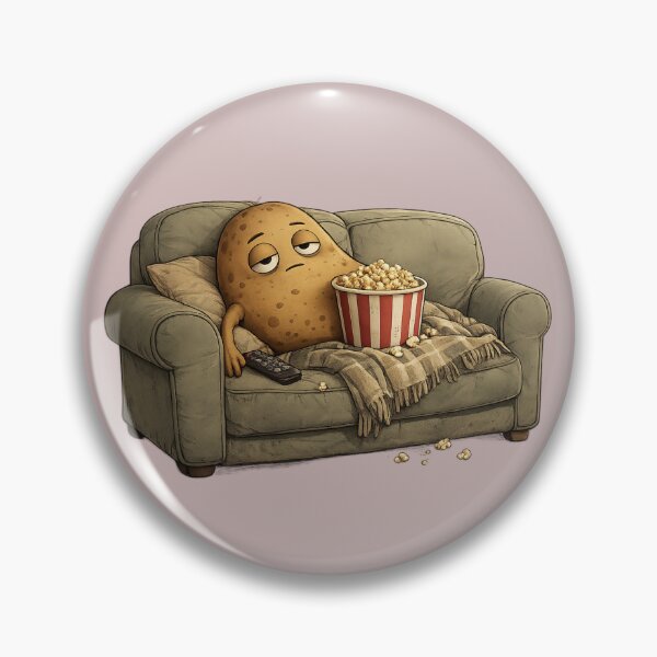 Item preview, Lazy Couch Potato Cartoon | Cute Sleepy Potato Relaxing on Sofa with Popcorn | Funny Introvert Design designed and sold by Ginastle26.