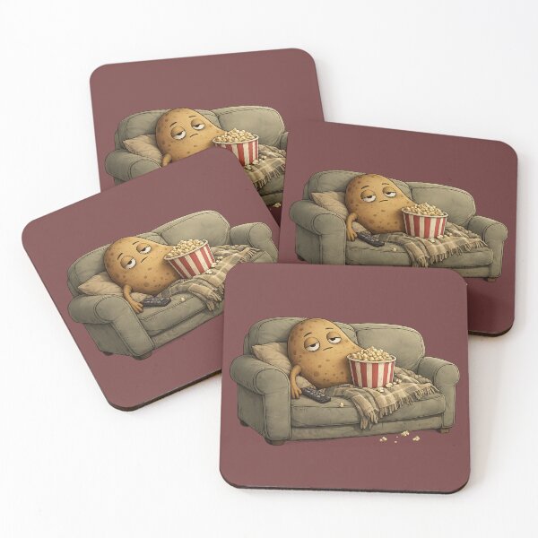 Item preview, Lazy Couch Potato Cartoon | Cute Sleepy Potato Relaxing on Sofa with Popcorn | Funny Introvert Design designed and sold by Ginastle26.