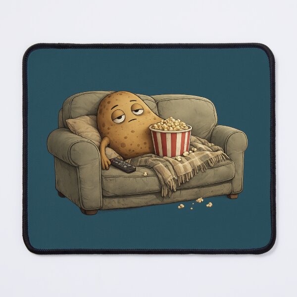 Item preview, Lazy Couch Potato Cartoon | Cute Sleepy Potato Relaxing on Sofa with Popcorn | Funny Introvert Design designed and sold by Ginastle26.