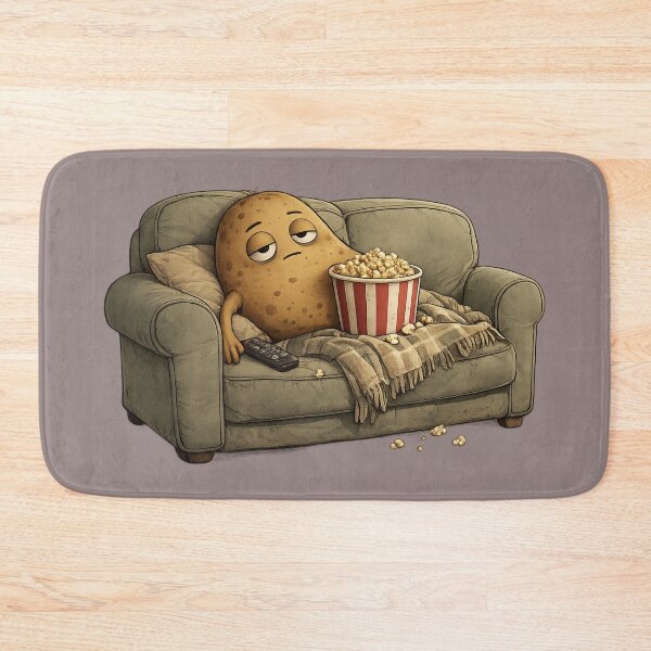 Item preview, Lazy Couch Potato Cartoon | Cute Sleepy Potato Relaxing on Sofa with Popcorn | Funny Introvert Design designed and sold by Ginastle26.
