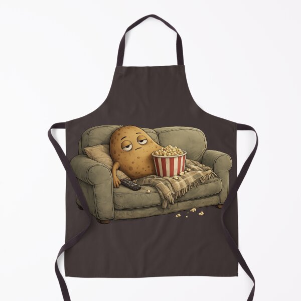 Item preview, Lazy Couch Potato Cartoon | Cute Sleepy Potato Relaxing on Sofa with Popcorn | Funny Introvert Design designed and sold by Ginastle26.