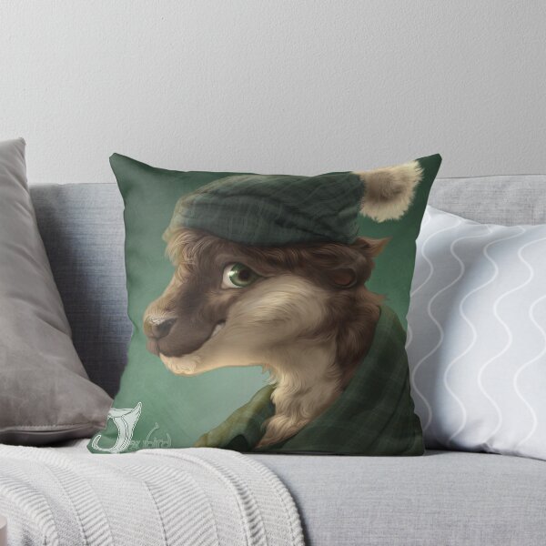 Item preview, Furry Otter Portrait (green background) designed and sold by JaybirdArtCreations.