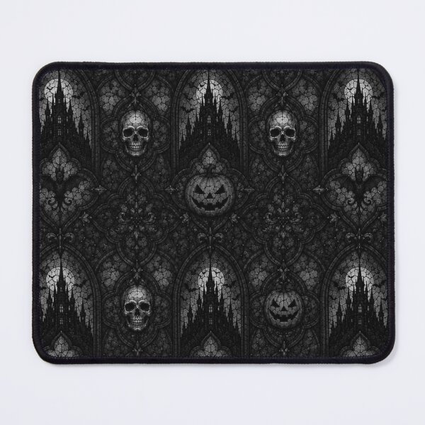 Item preview, Gothic Haunted Castle Mosaic - Dark Halloween Skull Pattern designed and sold by cabuks.