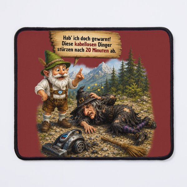 Item preview, 0Hab' ich doch gewarnt! Lustige Hexe mit kabellosem Staubsauger – Bayerischer Zwerg Humor designed and sold by Alpine-Ink.