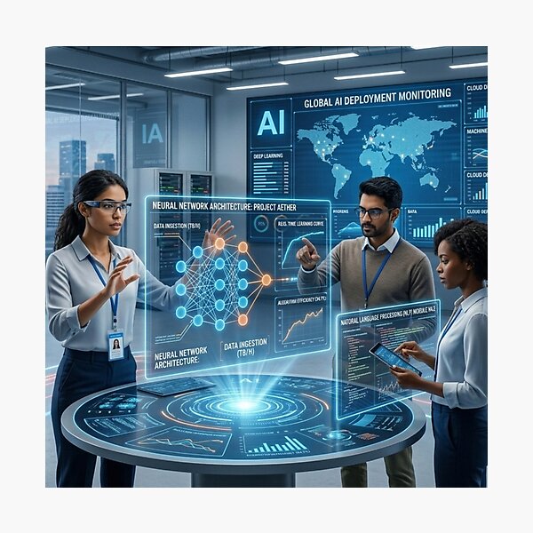 Item preview, Neural Network Architecture: Global AI Monitoring designed and sold by caffeinepixels.