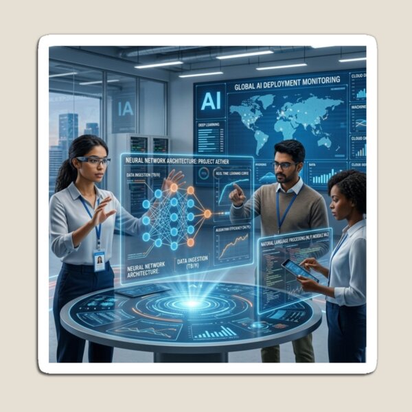 Item preview, Neural Network Architecture: Global AI Monitoring designed and sold by caffeinepixels.