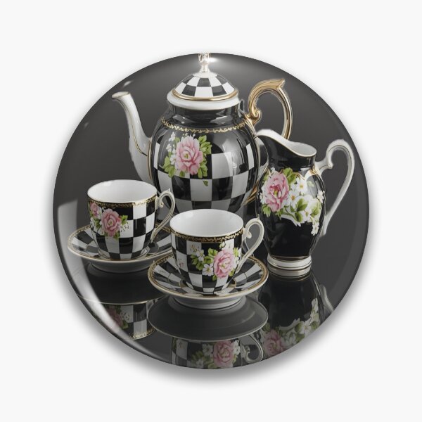 Item preview, Vintage Checkered Rose Porcelain Tea Set designed and sold by Mindful56.