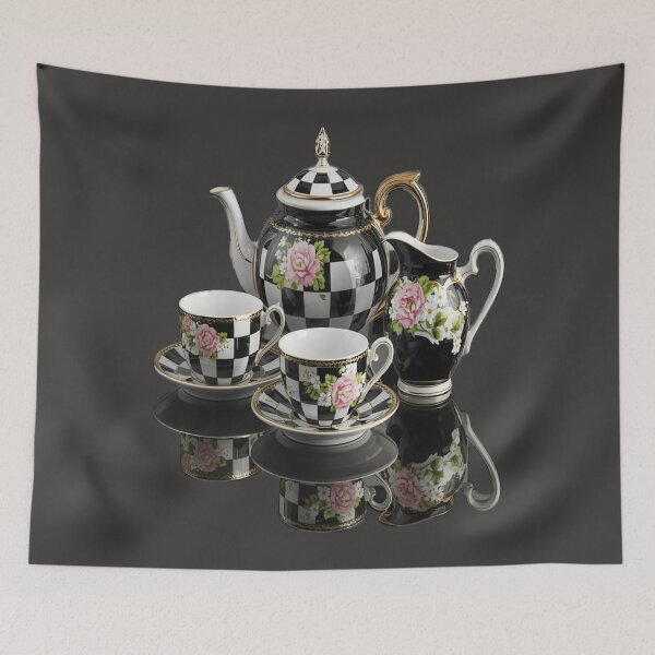 Item preview, Vintage Checkered Rose Porcelain Tea Set designed and sold by Mindful56.