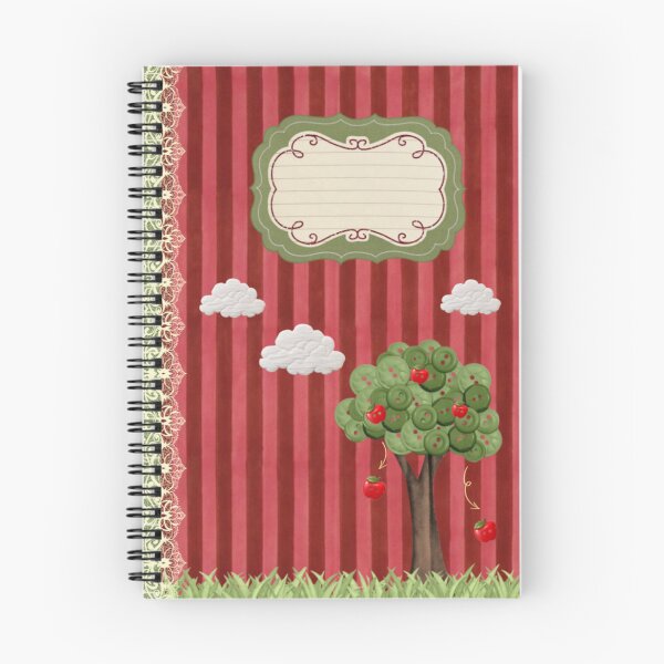 Item preview, Apple stripe notebook designed and sold by AmaraMay08.