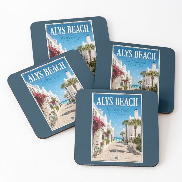 Item preview, Alys Beach | The White Coast Vintage Travel Poster | Florida 30A designed and sold by piketo.