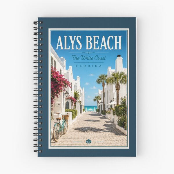 Item preview, Alys Beach | The White Coast Vintage Travel Poster | Florida 30A designed and sold by piketo.