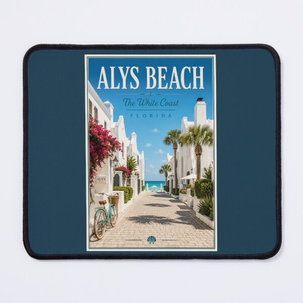 Item preview, Alys Beach | The White Coast Vintage Travel Poster | Florida 30A designed and sold by piketo.
