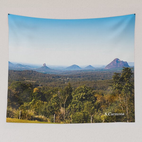 Item preview, Glass House Mountains Queensland Australia Landscape Art designed and sold by AuraInkSC.