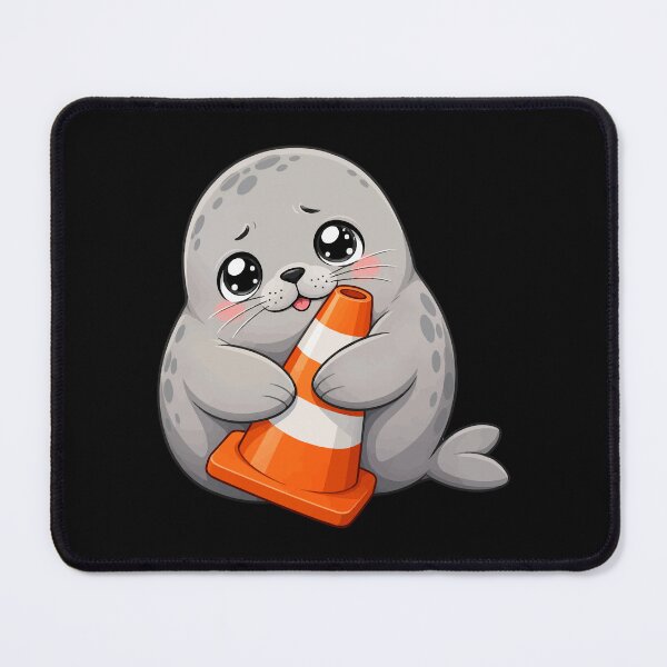 Item preview, Neil the Seal Cute Seal Hugging Traffic Cone - Funny Animal Lover Gift designed and sold by Uglyandcute.