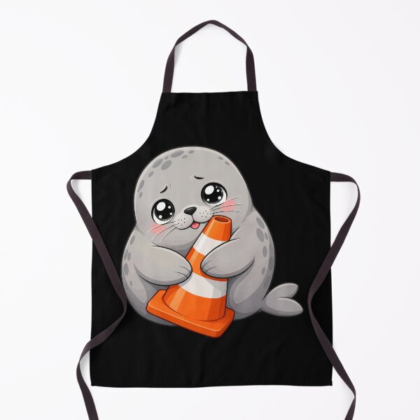 Item preview, Neil the Seal Cute Seal Hugging Traffic Cone - Funny Animal Lover Gift designed and sold by Uglyandcute.