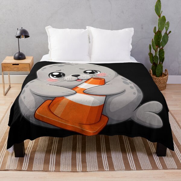 Item preview, Neil the Seal Cute Seal Hugging Traffic Cone - Funny Animal Lover Gift designed and sold by Uglyandcute.