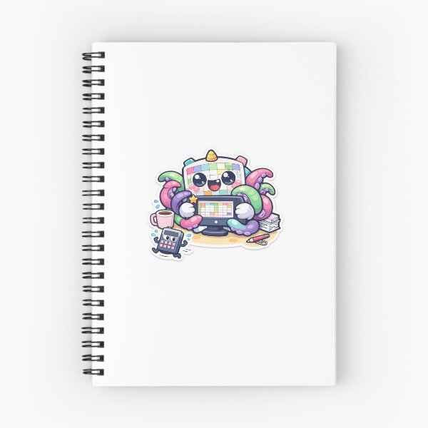 Item preview, Spreadsheet Monster Sticker Kawaii Office Humor Aesthetic for Accountants & Office Workers designed and sold by CutePrintCorner.