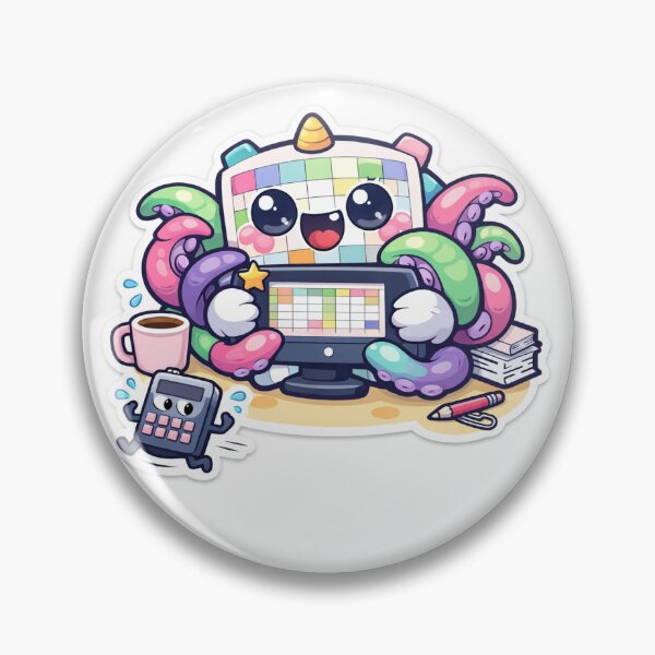 Item preview, Spreadsheet Monster Sticker Kawaii Office Humor Aesthetic for Accountants & Office Workers designed and sold by CutePrintCorner.