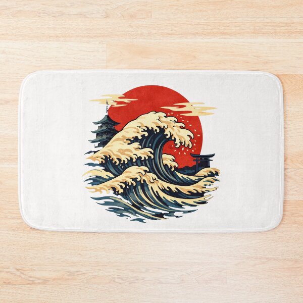 Item preview, Japanese Ukiyo-e Wave - Red Sunset designed and sold by Graphic Vibe Designs.