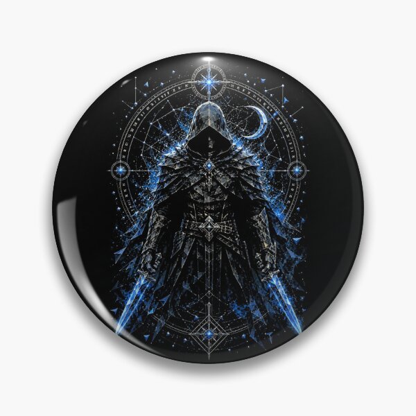 Item preview, Cosmic Hooded Archer – Dark Fantasy Warrior Geometric Illustration designed and sold by Inner Flame Studio.