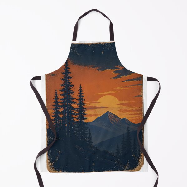 Item preview, Serene Twilight Mountain Forest Vintage Print designed and sold by LABERTINY VINTAGE.