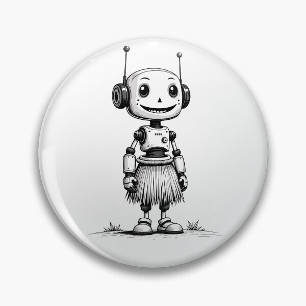 Item preview, Cute Robot Drummer - Kawaii Cartoon Robot Character Art designed and sold by Rokoyo Prints.