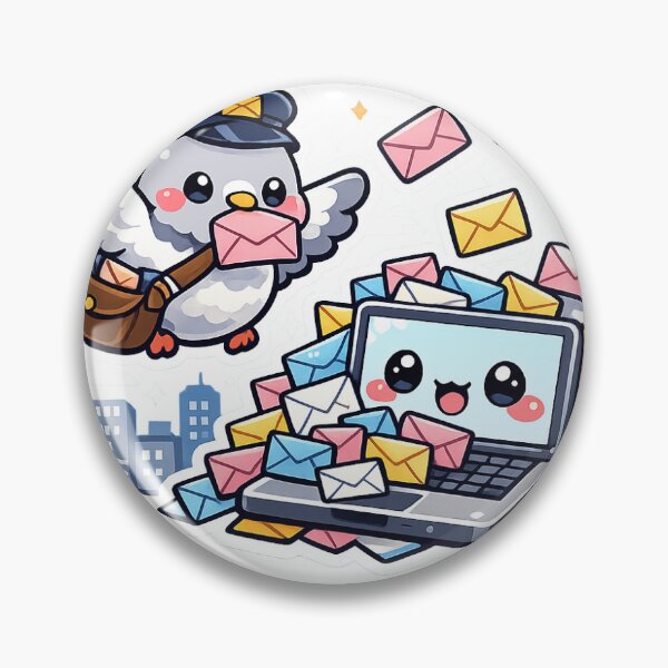 Item preview, Email Pigeon Sticker Kawaii Office Aesthetic for Remote Workers & Tech Lovers designed and sold by CutePrintCorner.