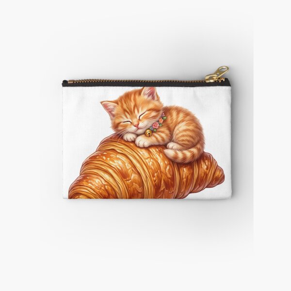 Item preview, Kitten sleeping on croissant designed and sold by kidoramagic.