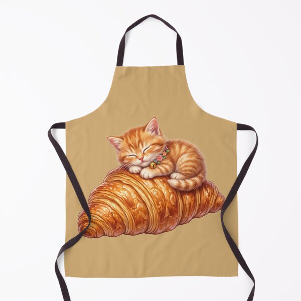 Item preview, Kitten sleeping on croissant designed and sold by kidoramagic.