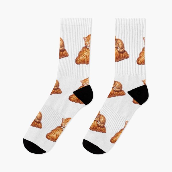 Item preview, Kitten sleeping on croissant designed and sold by kidoramagic.